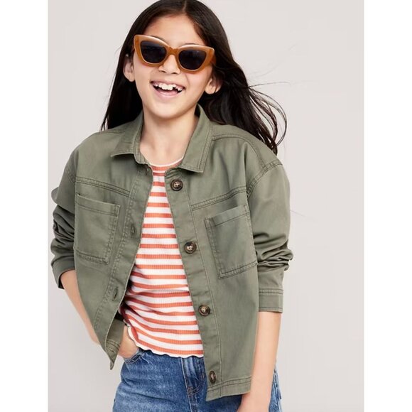 GIrl's Old Navy Oversized Utility Shacket for Girls, size large 10-12 - Picture 1 of 14